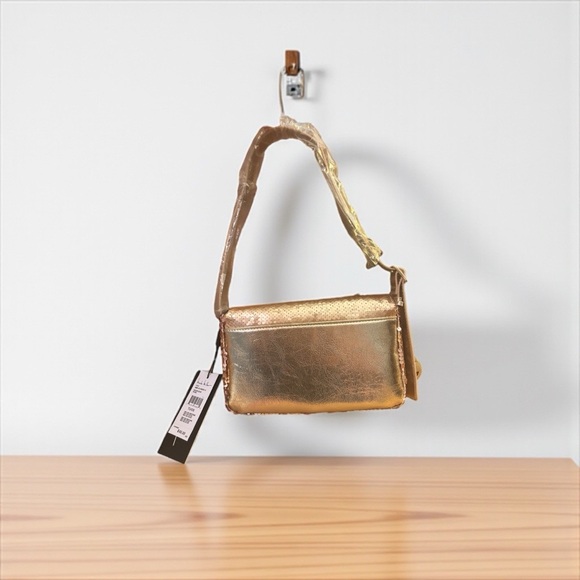 Nicole Miller Gold Sequin Shoulder Bag – NWT - Picture 2 of 10